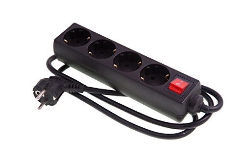 Evila 0000027 Base Multiple 4t.con Interruptor 3x1,5mm 15m negr