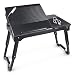 Produktbild Relaxdays Laptoptisch, LED, 4 x USB-Ports, neigbare Arbeitsflächen, klappbar, m. Mauspad HxBxT: 39 x 56 x 32 cm, schwarz