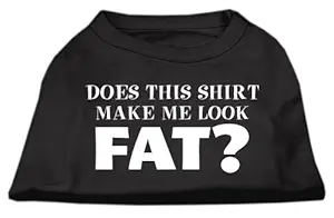 Mirage Pet Products 18-inch Does This Shirt Make Me Look Fat Screen Printed Shirt for Pets, XX-Large, Black