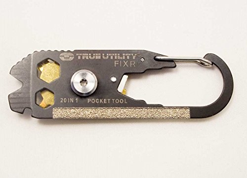 OUTDOOR SAXX 20-in-1 Outdoor Auto Fahrrad Reise Schlüsselanhänger MultiTool Karabiner Tool zB. für Schlüsselbund, Rucksack, Schraubendreher, Schraubenschlüssel, Büchsenöffner, Lineal – Edelstahl - 6