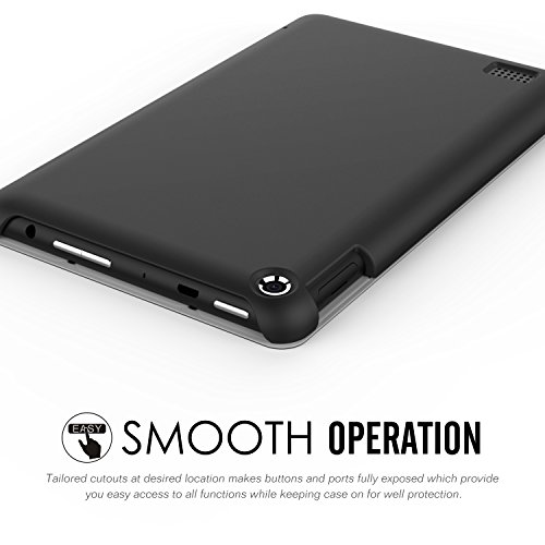 MoKo Fire 7 2015 Hülle – Ultra Slim Lightweight Schutzhülle Smart Cover Case mit Standfunktion für Amazon Fire 7.0 Zoll (5. Generation – 2015 Modell) Tablet, Schwarz - 5