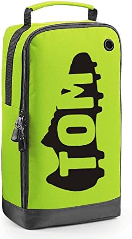 Lime Personalised Boot Motif Bag with Carry Handle - Football Rugby Cricket