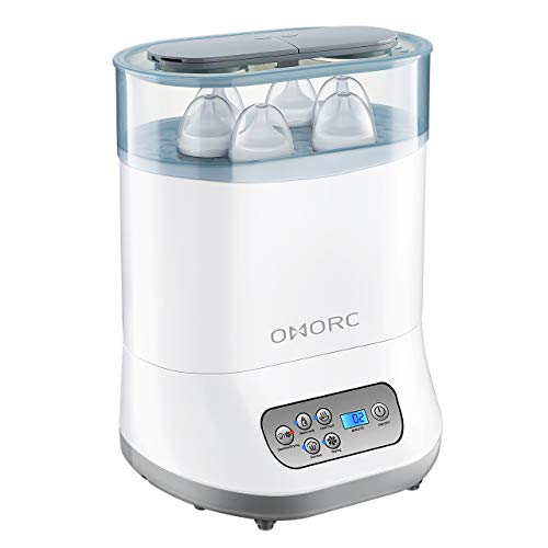 détail Omorc Stérilisateur de Bibérons à Vapeur Électrique 5 en 1 LCD Écran Chauffe du Lait Séchage Réchauffer les Nourrissons Arrêt Automatique pour 6 Bibérons