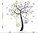 JoyGood Removable Swing Owl Tree Wall Decal Sticker for Baby Nursery