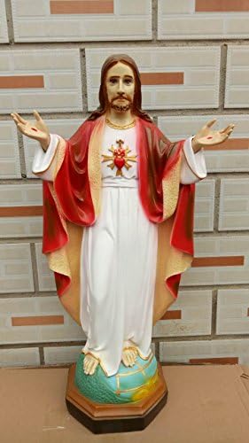 Ornamants The Living Room Decoration Decoration Decoration Statue Of The Sacred Heart Of Jesus Catholic Church Family Decoration Resin Statues (High 60Cm)