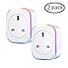 Price comparison product image Hedynshine Smart Plug, WiFi Smart Plug Socket Compatible with Alexa Google Assistant and IFTTT, Mini Smart Outlet with RGB Night Light, APP Remote Control Timer UK Plug, No Hub Required, 2 Pack