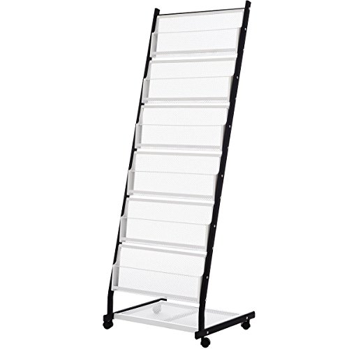 Ectxo Prospektständer Prospekthalter mit Rollen A4 Brochure Literature Magazine Aluminium Display Rack - 3