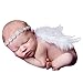 Koly Photography Prop Newborn Baby Girls Angel Feather Wings With Headband Christening Gift Set