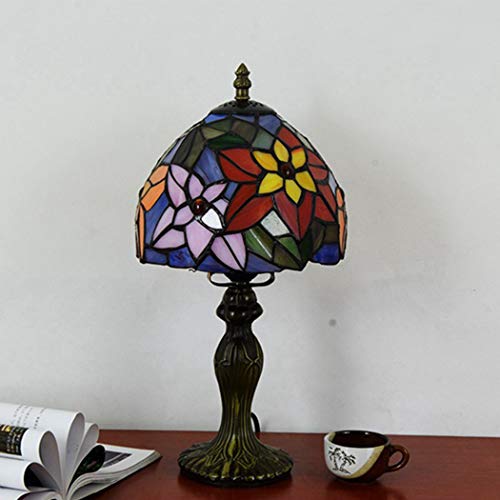 YJFFAN 8-Zoll 20Cm Tischlampe-Retro Rural Buntglas Augenschutz Lampenschirme Schreibtisch Leuchten, Indoor-Beleuchtung Leselampe (110-240V, Glühbirnen Nicht Enthalten)