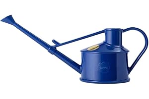 Indoor Plastic Watering Can | The HAWS Langley Sprinkler - One Pint | Pot Waterer | Fine Spray Rose | Blue