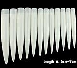 30pcs/3sets White Pointy Extra Long Acrylic False Nail Tip Decoration Nail Art Salon Beauty