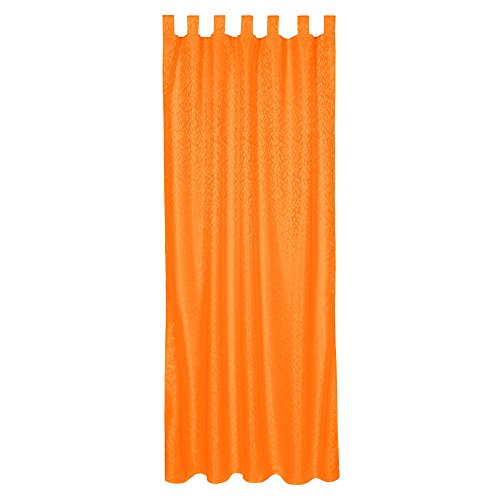 TecTake Blickdichter Vorhang Gardine mit Schlaufen 245x137cm orange