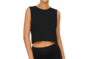 FFWTPY Donna Canotta Sportiva Magliette Estive Senza Maniche Racerback Tank Top Canottiera Camicia Girocollo Blusa Crop Top per Palestra Allenamento Yoga