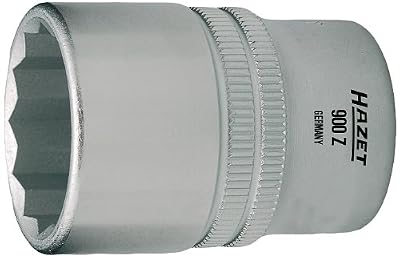 Hazet 900AZ-11/16 Douille carré creux 12,5 mm/profil traction à 12 pans extérieurs Taille 11/16 longueur 38 mm