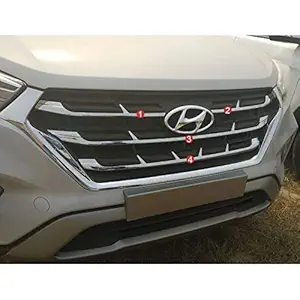 SFK New Hyundai Creta 2018 Front Chrome Plated Grill Trims Set of 4