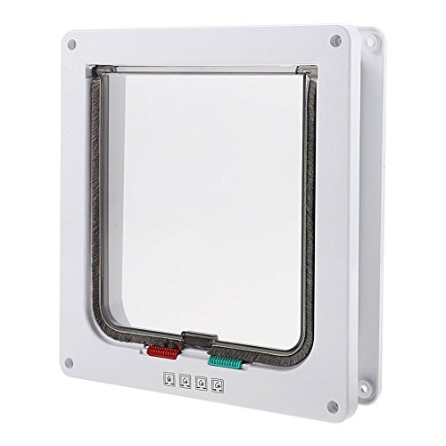 Vectri-Cat-Flap-Door-Locking-Lockable-Frame-IndoorOutdoor-Small-Pet-Cat-Dog-4Way