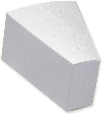10 x White Silk Cake Slice Box 90x73x50mm
