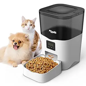 Qpets? Automatic Pet Feeder, 3L Dog Feeder Pet Food Dispenser with Programmable Timer, Portion Control 1-4 Meals Per Day, Dual Power Supply for Small Medium Cats Dog Food Stand