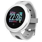 Bluetooth 4.0 Smartwatch, Q8 Bluetooth Smart Uhr Wasserdicht Herzfrequenz Sauerstoff Blutdruck Sport Fitness Tracker (Weiß)
