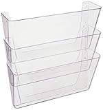 Deflecto A4 Linking Wall File Pocket - Clear (Pack of 3) (Office Product)