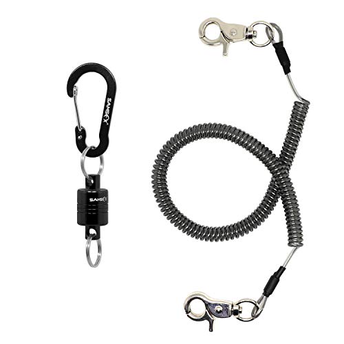 SAMs Soporte de liberación de red magnético muy fuerte, con clip de retención con cordón tirador de 3,5 kg, negro