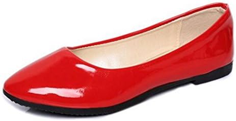 Binying Women's Casual Shallow Flat Pumps UK 5 Red