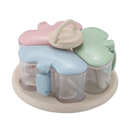 Preisvergleich Produktbild Küche Lagerbehälter Gewürz Box Kombination aus Kunststoff Gewürzdose Löffel Kochen Tools Würzen Flasche