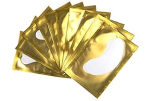 Arison Lashes Eye Gel Pads 50 Pairs Eyelash Extension Under Eye Gel Patches Lint Free Eye Patches with Smooth Front Side and Collagen Back Side Eye Pads for Individual Eyelash Extension (Gold)
