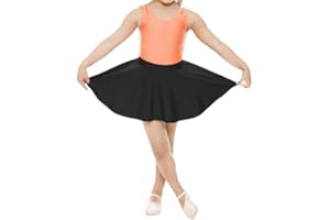 BODYWEAR LTD - Girls Short Circular Nylon Skirt – Shiny Flared Pleated Mini Skater Skirt - Lightweight - High Waisted – Perfect for Dance, Party, Ballet, Sports