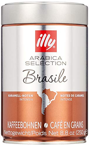 illy Kaffee, Espressobohnen der Arabica Selection aus Brasilien - Verpackung mit 2 Dosen zu je 250 g