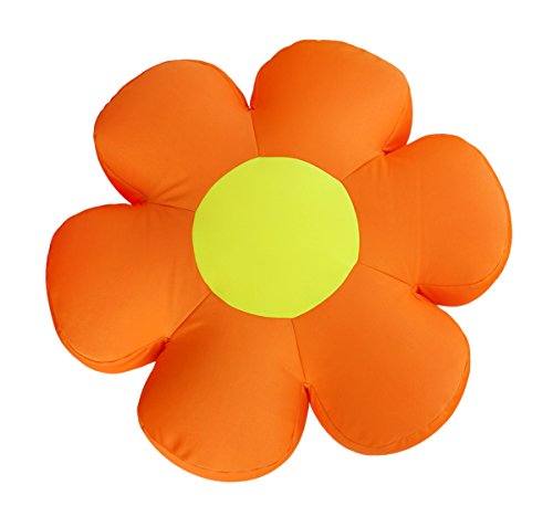 trendy großes Kuschelkissen Blume 50cm x 10cm Farbe: orange/gelb Mikrokügelchen