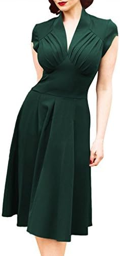 Women's 1940s Vintage Rockabilly Ball Gown Flared Dress Swing Skaters