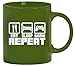 Produktbild Geek Nerd Gamer bedruckte Kaffeetasse Bürotasse mit Spruch Motiv Eat Sleep Game Repeat, Größe: onesize,grün