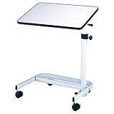 Mesa camilla para usar en la cama o en asientos, ajustable, multi posición, color blanco.