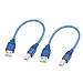 Produktbild sourcingmap® 30 cm, PC (USB 2.0, Stecker Typ A auf Stecker Typ B für Drucker Adapter Kabel, 2 Stück