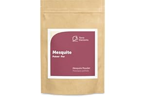 ‎TERRA ELEMENTS Terra Elements Mesquite Pulver 250 g I Mit natürlichem Karamellaroma I Glutenfrei I 100% rein I Vegan I Rohkost