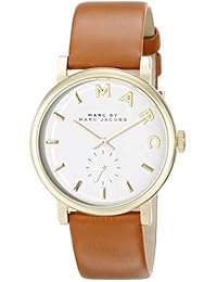 Marc by Marc Jacobs MBM1316 Women's Baker White Dial Yellow Gold Plated Steel Brown Leather Strap Watch