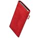 Produktbild fitBAG Folk Rot Handytasche Tasche aus feinem Wildleder Echtleder mit Microfaserinnenfutter für Shiftphone SHIFT5me | Hülle mit Reinigungsfunktion | Made in Germany
