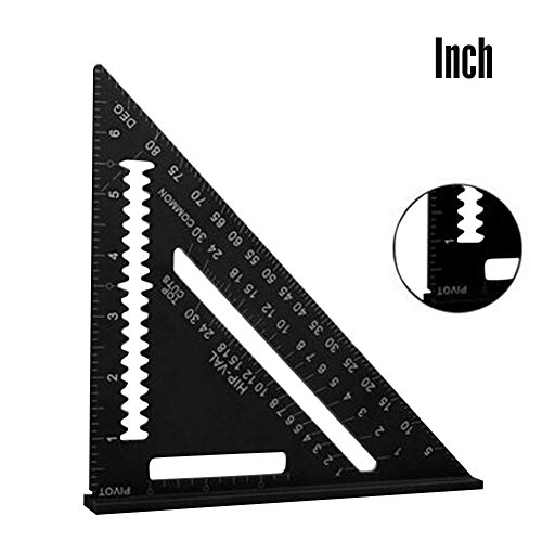 Wildeal 7 Inch Angle Protractor Aluminum Alloy Miter Gauge Carpenter Speed Square Measuring