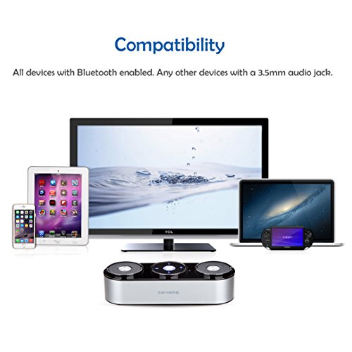 ZENBRE Altavoz Bluetooth  Z3 10W Altavoz Inal  mbrico Port  til hasta 20 Horas de Reproducci  n  Parlante para Computadora Dual-Driver con Potentes Graves Incluidos  Plateado 