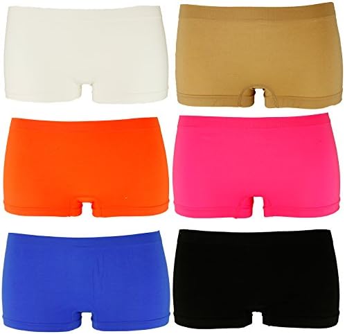 Boxer shorts Underwear Briefs Various Models Pack of 6 Retro Ladies' Women's. Hotpants Panty. Lingerie Hipster Great Quality Size S/M L/XL -  Multicoloured - UK 12