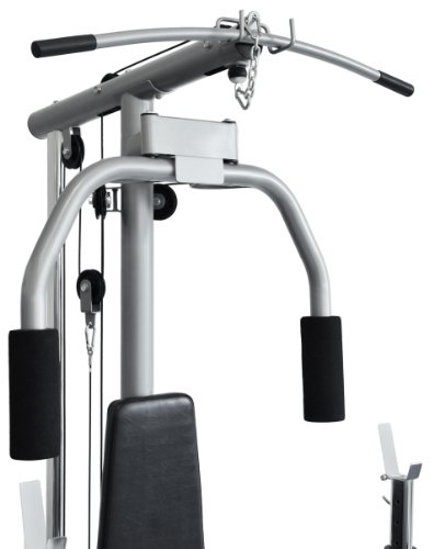 All-In-One Multifunktion Kraftstation / universal Hantelbank silber – Bankdrücken, Bein- Strecker/Beuger, Butterfly, Latzug-Turm BCA-90 - 4