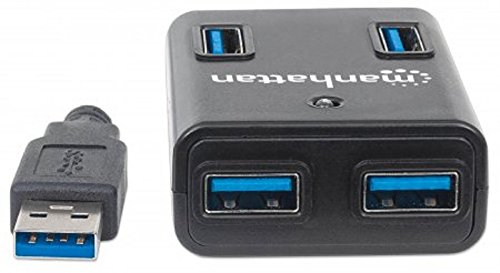 Manhattan USB 3.0 Hub ( 4 Ports Stromversorgung über USB ) 162296 schwarz - 2