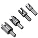 Produktbild Kegelsenker Set, 4 Stücke Zimmerei Holz Plug Cutter Gerade & Konische Klaue Bohrer Sets Klauenkorkenbohrer/Fasskorkenbohrer Kegelsenker Senker Set mit Titan-beschichtet (A)