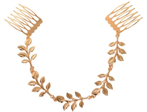 niceeshop(TM) Fashion Ladies Tassel Leaf Chain Clips Cuff Boho Headbands,Gold