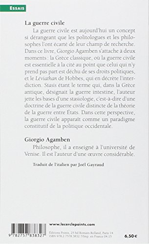 Book's Cover of La guerre civile : Pour une théorie politique de la Stasis