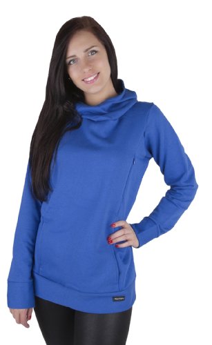 Maternity Nursing breastfeeding warm Hoodie / 100% Cotton (L, Blue)