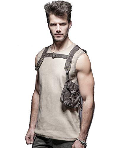 Punk Rave - Chaleco para hombre, diseño gótico, multifuncional,...