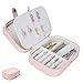 Produktbild iSuperb Reise Schmuckkästchen für Ringe Ohrringe Halskette Jewelry Box for Earing, Ring, Stud Earring and Necklace, 16,5 x 11,5 x 5,5 cm (Rosa)