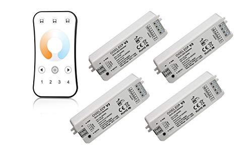 Ogeled 2-KANAL 4-Zone LED DIMMER CONTROLLER MIT FERNBEDIENUNG, 12V / 24V (4Dimmer+ Fernbedinung)